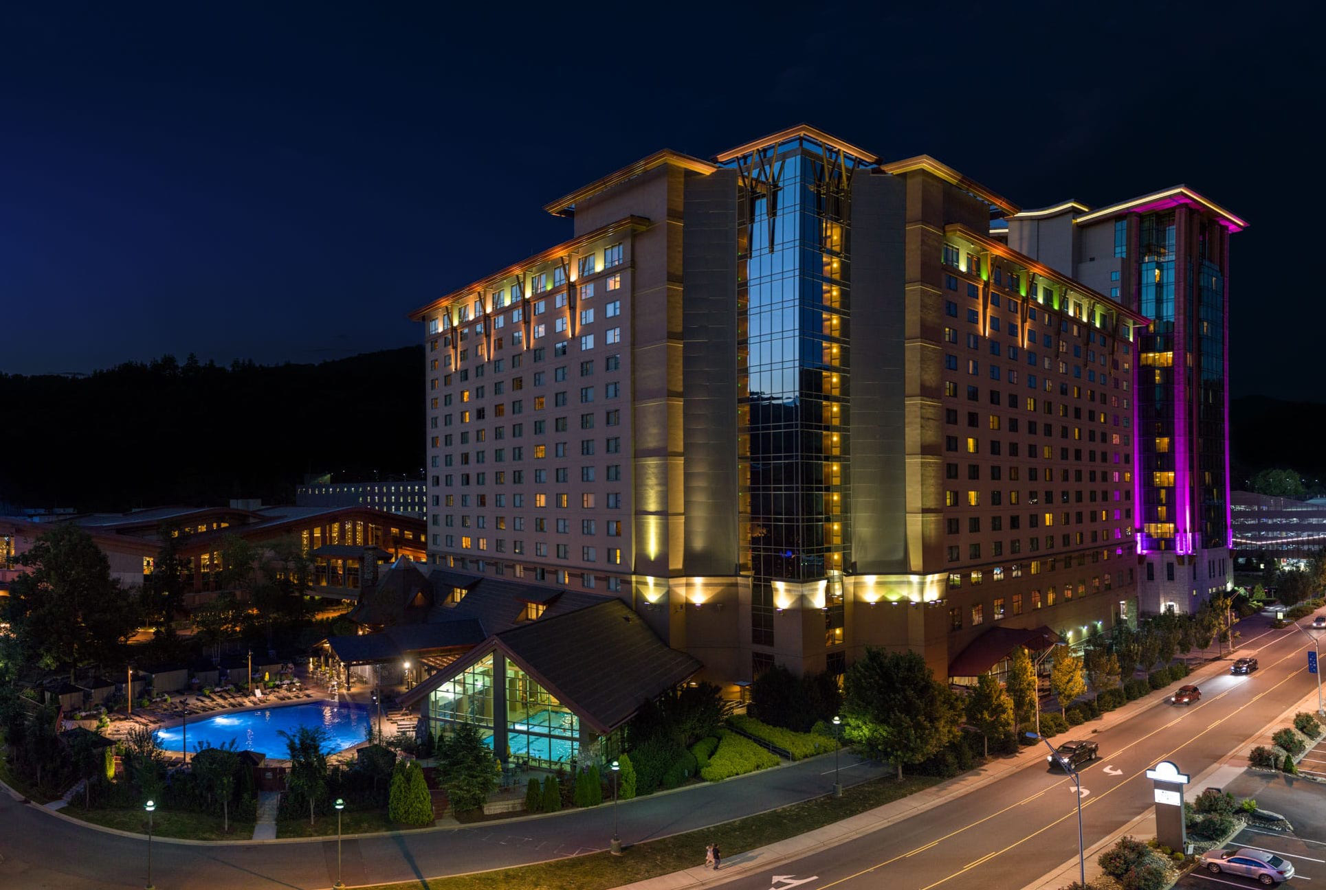Harrah's Cherokee at night